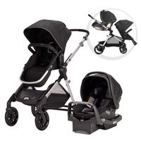 Evenflo Pivot Xpand Modular Travel System, Baby Stroller, Up to 22 Configurations, Extra-Large Storage, Single-to-Double Stroller, Durable Construction, Compact Folding Design, Stallion Black