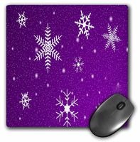 3dRose LLC 8 x 8 x 0.25 Inches Snowflakes with Purple Background Mouse Pad (mp_8075_1)