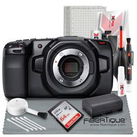 Blackmagic Design Pocket Cinema Camera 4K with Micro Four Thirds Mount and 64GB Card + Battery & Cleaning Kit Accessory Bundle