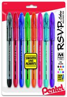 Pentel R.S.V.P. Ballpoint Pen, Medium Point, Assorted Ink Colors, 8 Pack  (BK91CRBP8M)