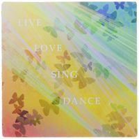 3Drose LLC 8 X 8 X 0.25 Inches Mouse Pad, Rainbow Butterflies with Words Live Love Sing Dance (Mp_109793_1)