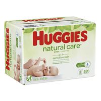 HUGGIES Natural Care Baby Wipes, 3 Packs, 528 Total Wipes
