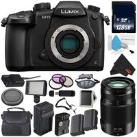 Panasonic Lumix DC-GH5 Mirrorless Micro Four Thirds Digital Camera (Body Only) + Panasonic Lumix G X Vario 35-100mm II Lens + 128GB Class 10 Memory Card Bundle