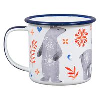 Folklore Woodland Watercolor Durable Travel Enamel Beverage Mug, Bear