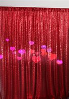 TRLYC Sparkly Red 8FT x 8FT Sequin Wedding Backdrop Photography Backdrop