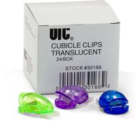 Officemate Standard Cubicle Clips, Assorted Translucent Colors,24 Pack (30166)