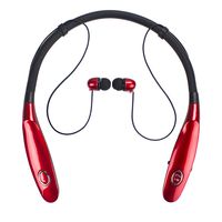 Bluetooth Headphones 14Hr Working Time, Truck Driver Bluetooth Headset, Wireless Magnetic Neckband Earphones, V4.2 Noise Cancelling Earbuds w/Mic, Compatible with Any Bluetooth Equitments (Red)