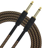 Kirlin Cable IWB-201BSG-10/BW - 10 feet - 1/4-Inch Straight Premium Plus Instrument Cable Brown Black Tweed Woven Jacket