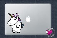Colorful Fat Cute Unicorn 4 Inch Color Vinyl Decal