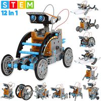 Sillbird STEM 12-in-1 Education Solar Robot Toys -190 Pieces DIY Building Science Experiment Kit for Kids Aged 8-10 and Older,Solar Powered by The Sun
