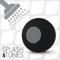 Splash Tunes Shower Speaker - Waterproof Bluetooth Shower Speaker, Portable, Hands-Free, Wireless, Water Resistant, Shower Speaker with Built-in Mic and Suction Cup - Black