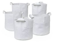 247Garden Aeration Fabric Pots/Plant Grow Bags w/Handles (1-Gallon, White, 5-Pack)