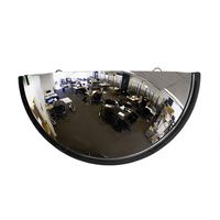 18" Acrylic Bubble Half Dome Mirror with Black Rim, Round Indoor Security Mirror for Driveway Safety Spots, Outdoor Warehouse Side View, Circular Wall Mirror for Office Use - Vision Metalizers