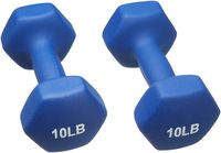 AmazonBasics 10 Pound Neoprene Dumbbells Weights - Set of 2, Navy Blue