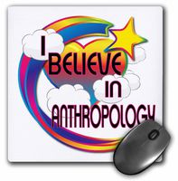 3dRose I Believe in Anthropology Cute Believer Design Mouse Pad, 8" x 8" (mp_166226_1)