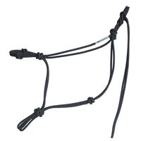 Horse Rope Training Halter - 4 Knot from 1/4" Stiff Polyester Halter Cord - Size Rope Most Trainers Use! Weanling, Yearling, Small, Arab, Standard, Large, and Draft Sizes (Black, Small)