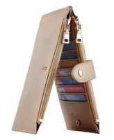 Travelambo Womens Walllet RFID Blocking Bifold Multi Card Case Wallet with Zipper Pocket (CH Gold Champagne 3310F)