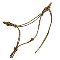 Horse Rope Training Halter - 4 Knot from 1/4" Stiff Polyester Halter Cord - Size Rope Most Trainers Use! Weanling, Yearling, Small, Arab, Standard, Large, and Draft Sizes (Rainbow, Mule)