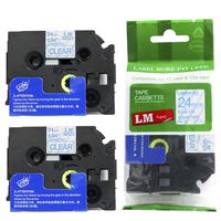 2/Pack LM Tapes - Premium 1" Blue Print on Clear Label (24mm 0.94 Laminated) Compatible with Brother TZe-153 P-Touch Tape and Comes with a Great Tape Color/Size Guide for Easy reordering.