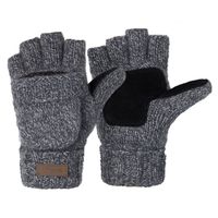 Winter Knitted Convertible Fingerless, W-light Gray, Size one size fits most