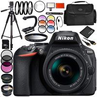 Nikon D5600 DSLR Camera with Nikon AF-P DX NIKKOR 18-55mm f/3.5-5.6G VR Lens 16PC Accessory Bundle - Includes 64GB SD Memory Card + MORE
