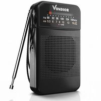 AM FM Radio Portable - Best Reception and Longest Lasting. AM FM Transistor Radios Player Operated by 2 AA Battery, Mono Headphone Socket, by Vondior