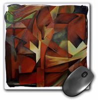 3dRose LLC 8 x 8 x 0.25 Inches Mouse Pad, Foxes Abstract (mp_46920_1)