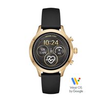 Michael Kors Women's Access Runway Plated Touchscreen Watch with Stainless Steel Silicone Strap, Black, 18 (Model: MKT5053)