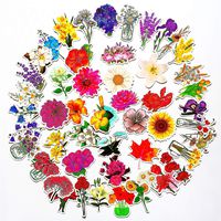 Stickers (50Pcs) Flowers Rose Tulip Lily Jasmine Daisy Lavender Sakura Oriental Cherry Vase Leaf for Water Bottle Laptop Phone Refrigerator Skateboard Luggage Filofax Lifelog for Kid Adult Stickers