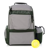 Innova Adventure Pack Backpack Disc Golf Bag - Holds 25 Discs - Lightweight - Includes Innova Limited Edition Stars Mini Marker (Silver/Grey)