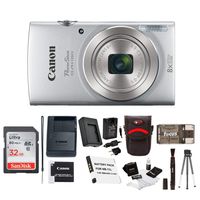 Canon PowerShot ELPH 180 20 MP Digital Camera (Silver) w/ 32GB Accessory Bundle