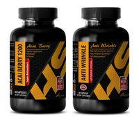antiaging products - ACAI BERRY 1200 - ANTI WRINKLE - COMBO - coenzyme org - 2 Bottles, (60+60 Capsules)