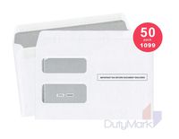 50 Tax Envelopes for 1099 Misc Income and 1099-R Double-Window Security Envelope, Self Seal, 2019 Pack of 50 Envelopes