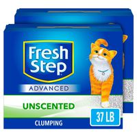 Fresh Step Advanced Clumping Cat Litter with Activated Charcoal & Natural Odor Control - Unscented, 37 lb (2x18.5lb Pack)