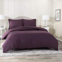 Nestl Bedding Duvet Cover 2 Piece Set - Ultra Soft Double Brushed Microfiber Hotel Collection - Comforter Cover with Button Closure and 1 Pillow Sham, Eggplant - Twin (Single) 68"x90"