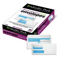 Quality Park #9 Double-Window Security Envelopes, Self-Sealing Closure, for Invoices and Statements, 24 lb White Wove, 3-7/8 x 8-7/8 Inches, 500/Box (QUA24529)