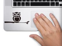 Cute Owl on Branch Left Side Symbol Decal Funny Laptop Skin Macbook Trackpad Keypad Sticker Window