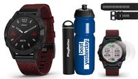 Garmin Fenix 6 Sapphire (Black with Red Nylon Band) Premium Gift Set Bundle | Includes Garmin Water Bottle, Extra QuickFit Band, HD Screen Protectors & PlayBetter Charger | PulseOx, PacePro & Music