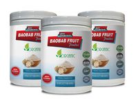 Immune Support Adults - Baobab Fruit Powder - Organic Dietary Supplement - Digestive Wellness - 3 Cans 24 OZ (150 Servings)