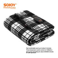 Sojoy 12V Heated Smart Multifunctional Travel Electric Blanket for Car, Truck, Boats or RV with High/Low Temp Control (60"x 40") (Checkered Black & White)