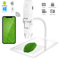 Wireless Digital Microscope, Pancellent 1080P 50X to 1000X Magnification Microscopy with 8 LED, USB Handheld Camera with Light Compatible for iPhone Android, iPad Windows Mac(White)