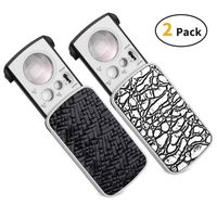 JARLINK 2 Pack LED Slide-Out Jewelers Loupe, 10X 20X 30X Illuminated Multi-Power Jewelers Eye Loop Magnifier with UV Black Light for Gems, Jewelry, Coins, Stamps, etc