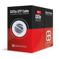 Dripstone CAT5e 1000ft UTP Ethernet Cable 24AWG Bulk LAN Network Wire (White)