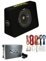 Kicker 44TCWC102 10" 600W Subwoofer Box+Boss AR1500M 1500W Mono Amp +Amp Kit