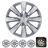 BDK Wheel Guards - (4 Pack) Hubcaps for Car Accessories Wheel Covers Snap Clip-On Auto Tire Rim Replacement for 16 inch Wheels 16" Hub Caps (Medium Spokes)