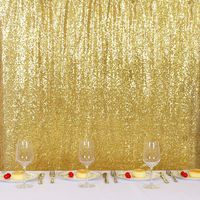 TRLYC Gold Shimmer Sequin Fabric Photography Backdrop Sequin Curtain for Wedding/Party (9ft9ft)