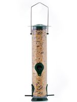 Gray Bunny GB-6847 Classic Tube Feeder, Premium Hard Plastic Outdoor Birdfeeder with Steel Hanger, Weatherproof and Water Resistant