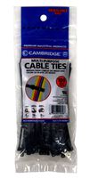 Cambridge Multi Purpose Cable Ties Zip Ties 4 Inch 18 Lb 100 Pieces Mini/Lightweight Duty UV Black