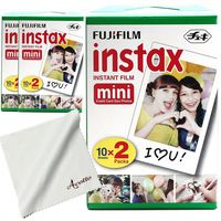 Fujifilm Instax Mini Twin Pack Instant Film 60 Sheets with Acotto Super Cleaning Cloth