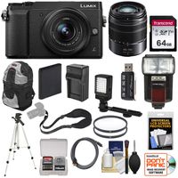 Panasonic Lumix DMC-GX85 4K Wi-Fi Digital Camera & 12-32mm & 45-150mm Lens (Black) with 64GB Card + Battery + Charger + Backpack + Tripod + Flash + Filters Kit